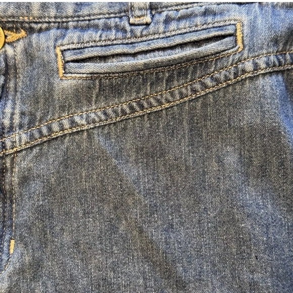 Liz Claiborne Midi Jean Skirt Sz 8 Retro Y2K 90s Flare Boho Western Preppy Long - Picture 6 of 10